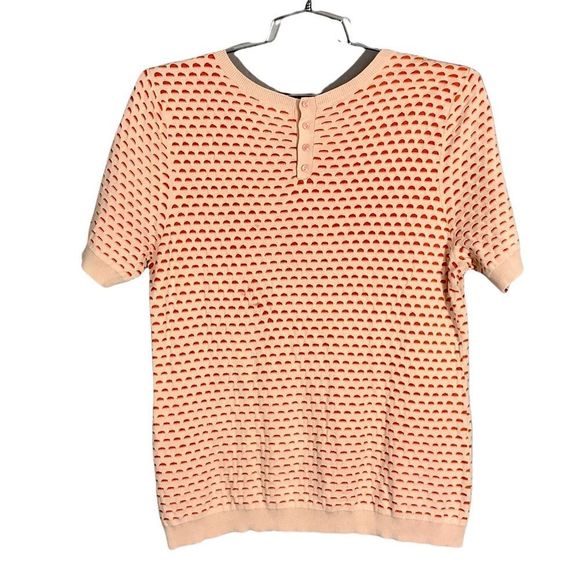 Halogen Textured Coral & Cream Shirt Size XL - Picture 3 of 7